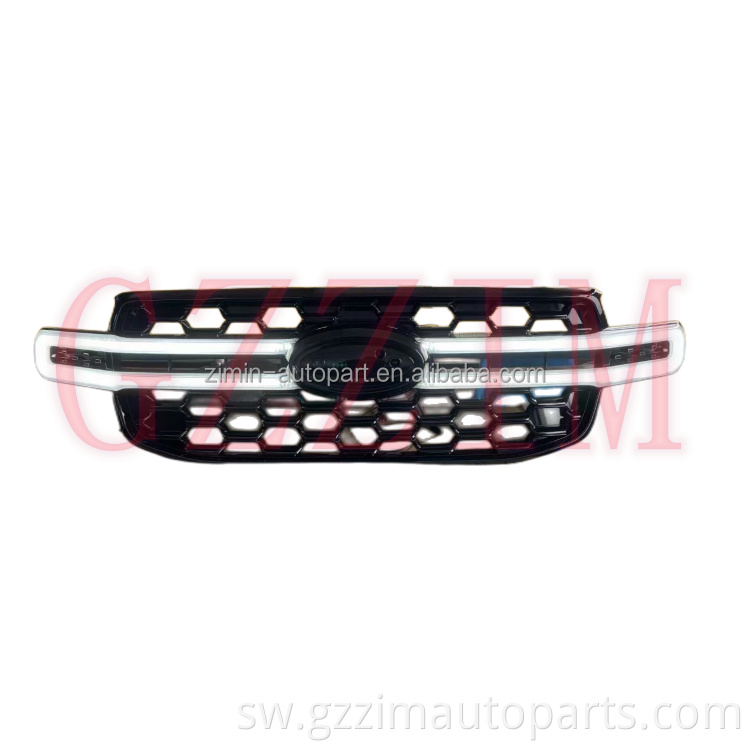 Sehemu za gari grille abs grille ya mbele ya plastiki kwa anuwai r 2022 t9 na LED
